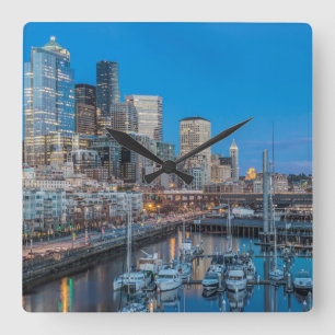Waterfront and Downtown Square Wall Clock