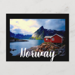 Waterfront Cottage Scenic Norway Postcard