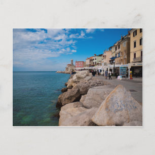 Waterfront in Piran, Slovenia Postcard