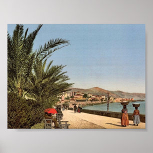 Waterfront promenade, San Remo, Riviera classic Ph Poster
