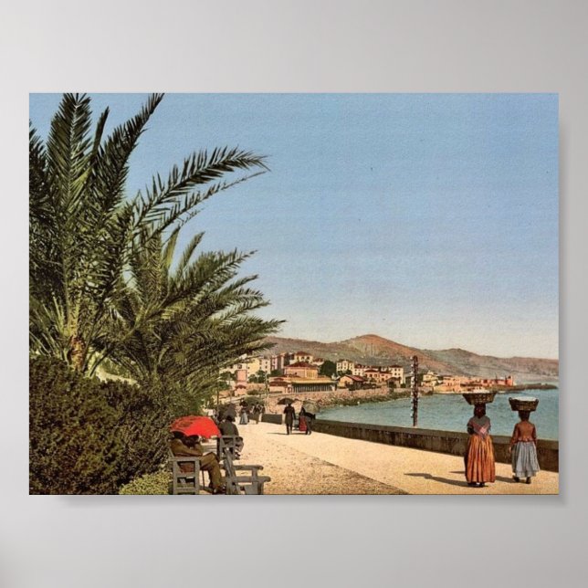 Waterfront promenade, San Remo, Riviera classic Ph Poster (Front)