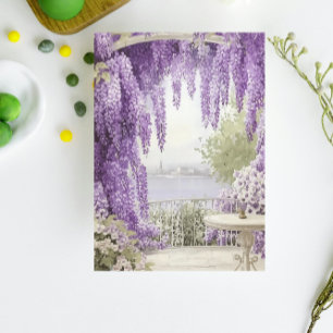 Waterfront Scene with Flowing Lilacs Notebook