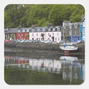 Waterfront, Tobermory, Isle of Mull, Scotland, 2 Square Sticker