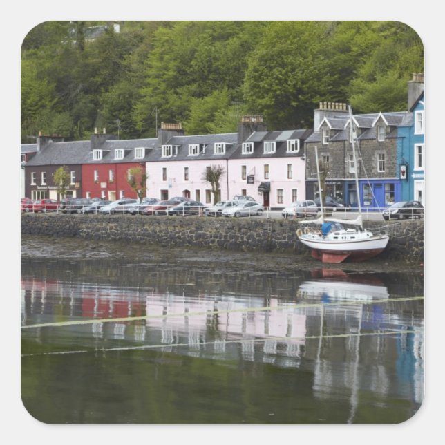 Waterfront, Tobermory, Isle of Mull, Scotland, 2 Square Sticker (Front)