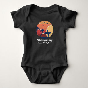 Watergate Bay Cornwall England Surfing Vintage Sun Baby Bodysuit