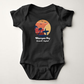 Watergate Bay Cornwall England Surfing Vintage Sun Baby Bodysuit