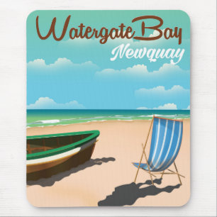 Watergate Bay, Newquay vintage style travel poster Mouse Pad