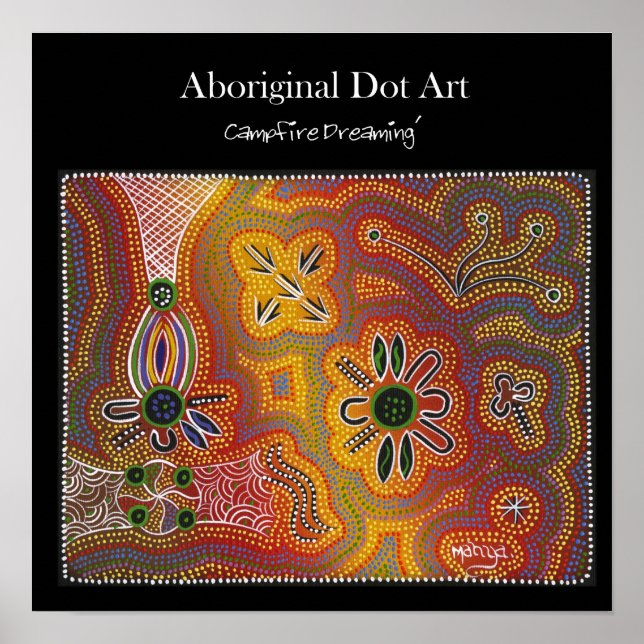 Waterhole Dreaming Dot Art Poster (Front)