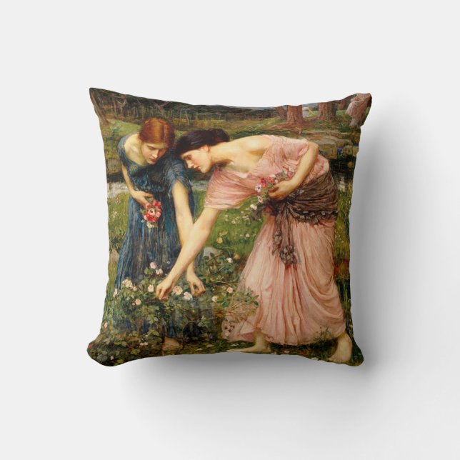 Waterhouse Gather Ye Rosebuds Cushion (Front)