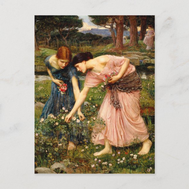 Waterhouse Gather Ye Rosebuds Postcard (Front)