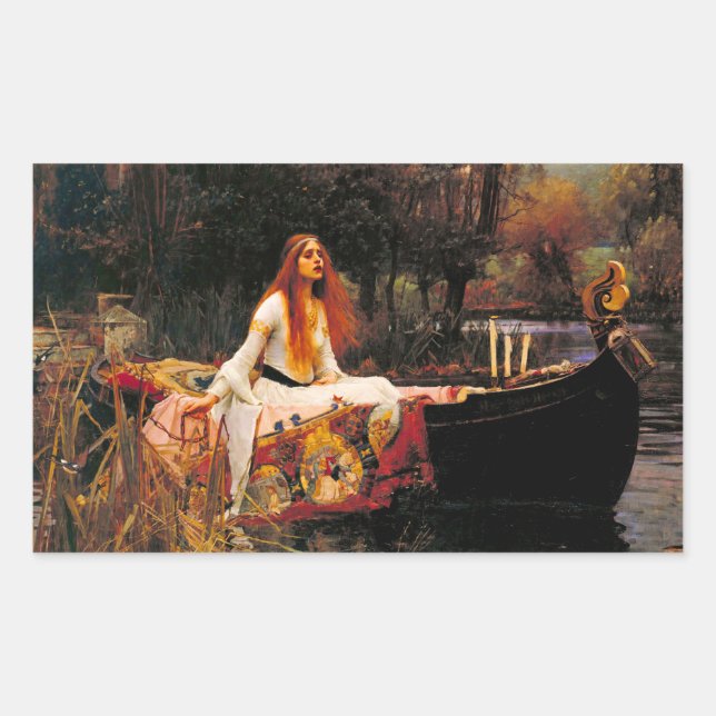 Waterhouse Lady of Shalott Rectangular Sticker (Front)