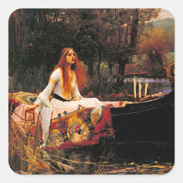 Waterhouse Lady of Shalott Square Sticker (Front)