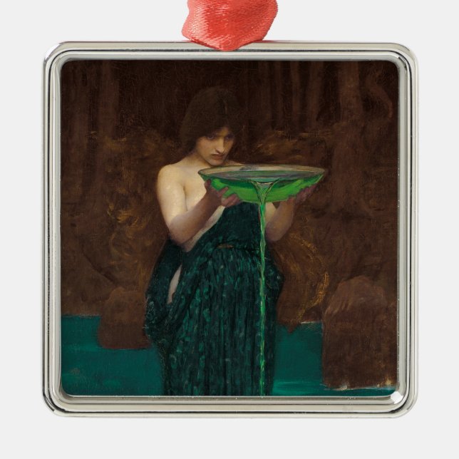 Waterhouse Pre-Raphaelite Circe Invidiosa Metal Tree Decoration (Front)