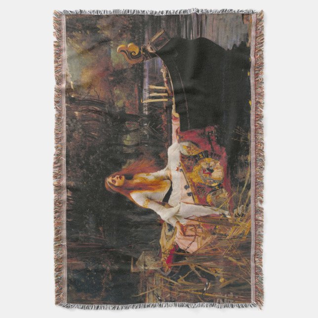 Waterhouse The Lady of Shalott Throw Blanket (Front Vertical)