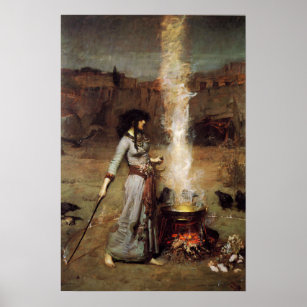 Classic Art Print John Waterhouse A Sorceress CRYSTAL BALL Magic Witch Wiccan