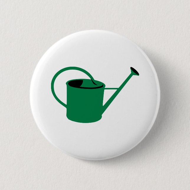 Watering can 6 cm round badge (Front)