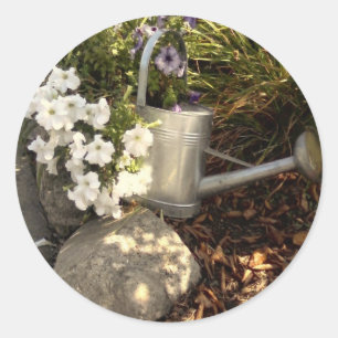 Watering Can Classic Round Sticker