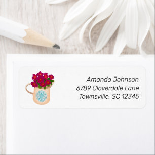 Watering Can Flower Pot Gardening Return Address Return Address Label