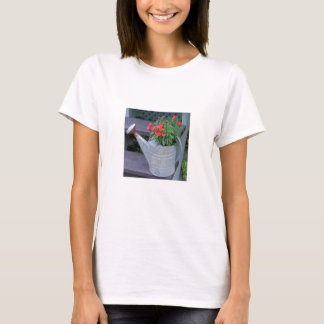 Watering Can/Flowers-Fitted Long Sleeve T-Shirt