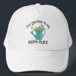 Watering Can Flowers Gardening Hat<br><div class="desc">Watering Can & Flowers Design Gardening Hat with customisable text to keep,  change or delete.</div>