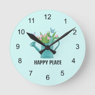 Watering Can Gardening Design Wall Clock