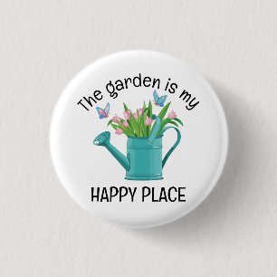 Watering Can Gardening Tote Bag 3 Cm Round Badge