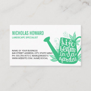 Watering Can Life Began in a Garden Business Card