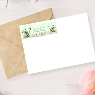 Watering Cans Butterfly Beautiful Summer Return   Address Label