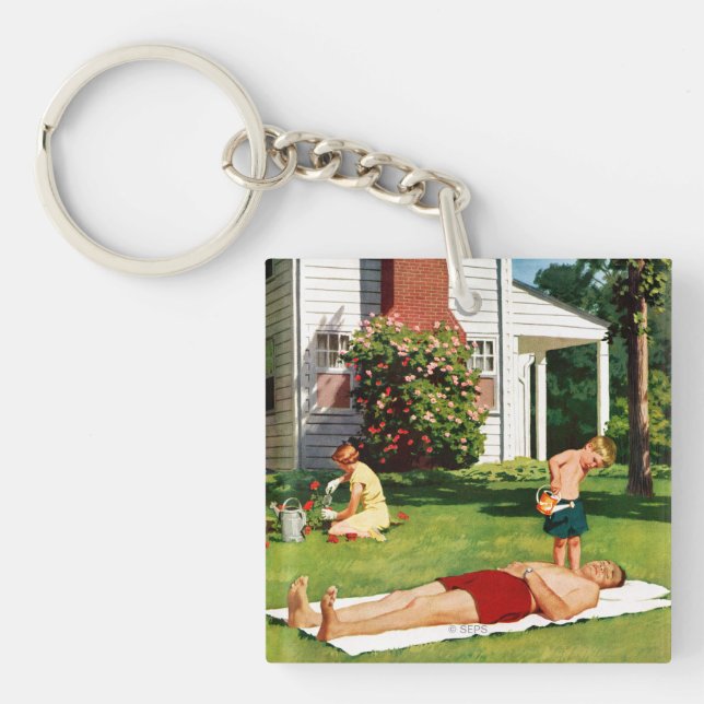 Watering Father Key Ring (Front)