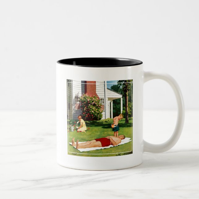 Watering Father Two-Tone Coffee Mug (Right)