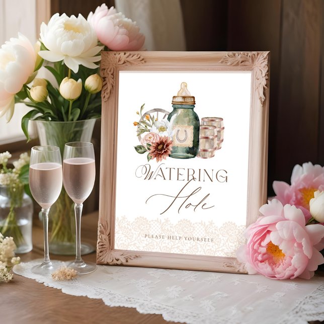 Watering Hole Baby Bottle Wild Western Baby Shower Poster (Watering Hole Baby Bottle Wild Western Baby Shower Poster)