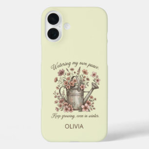 Watering My Own Peace Vintage Floral Botanical iPhone 16 Plus Case