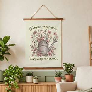 Watering My Own Peace Vintage Floral Botanical Hanging Tapestry