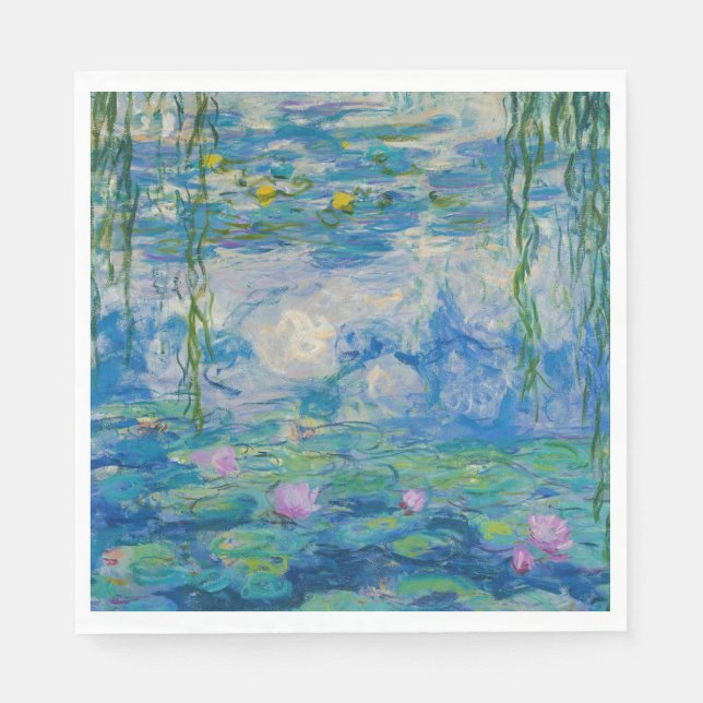 Waterlilies, 1916-1919 by Claude Monet Napkin (Front)