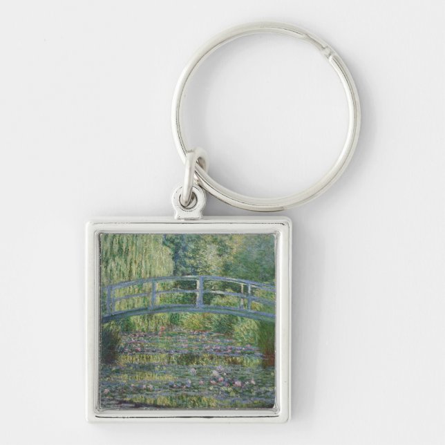 Waterlilies and Japanese Footbridge  Key Ring (Front)