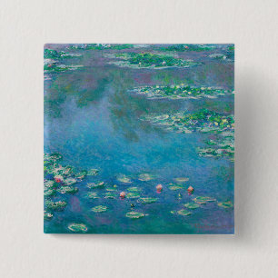 Waterlilies by Claude Monet Fine Art Painting 15 Cm Square Badge