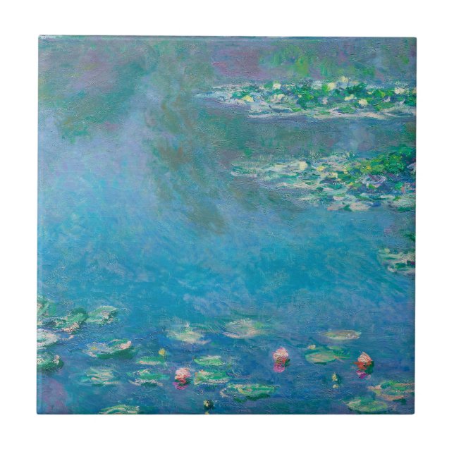 Waterlilies by Claude Monet Fine Art Painting Ceramic Tile (Front)