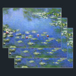 Waterlilies by Claude Monet, Vintage Fine Art Wrapping Paper Sheet<br><div class="desc">Waterlilies by Claude Monet is a vintage impressionism fine art nature painting featuring waterlilies in a pond in Monet's garden at his home in Giverny, France. A sunny spring or summer day with the bright blue sky reflecting in the pond. Claude Monet enjoyed painting "en plein air" or "in the...</div>