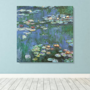Waterlilies by Claude Monet, Vintage Flowers Canvas Print