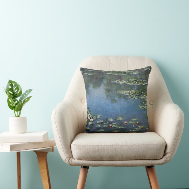 Waterlilies by Claude Monet, Vintage Flowers Cushion (Chair)