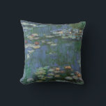 Waterlilies by Claude Monet, Vintage Flowers Cushion<br><div class="desc">Waterlilies (1916) by Claude Monet. Water Lilies is a vintage impressionism fine art floral painting. Monet's spring season flower garden in Giverny, France. This landscape is one of many variations of water lily paintings that Monet painted by his pond. About the artist: Claude Monet (1840-1926) was a founder of the...</div>