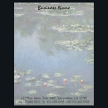 Waterlilies by Claude Monet, Vintage Flowers Letterhead Design<br><div class="desc">Water Lilies (1906) by Claude Monet is a vintage impressionism fine art landscape floral painting. It is one of many variations of water lily paintings that Monet painted in his flower garden in Giverny, France. Waterlily flowers in a spring season pond. About the artist: Claude Monet (1840-1926) was a founder...</div>