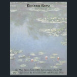 Waterlilies by Claude Monet, Vintage Flowers Letterhead Design<br><div class="desc">Water Lilies (1906) by Claude Monet is a vintage impressionism fine art landscape floral painting. It is one of many variations of water lily paintings that Monet painted in his flower garden in Giverny, France. Waterlily flowers in a spring season pond. About the artist: Claude Monet (1840-1926) was a founder...</div>