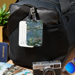 Waterlilies by Claude Monet, Vintage Flowers Luggage Tag