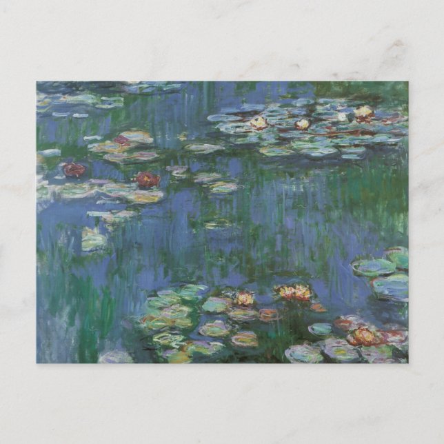 Waterlilies by Claude Monet, Vintage Flowers Postcard (Front)