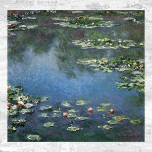 Waterlilies by Claude Monet, Vintage Flowers Poster