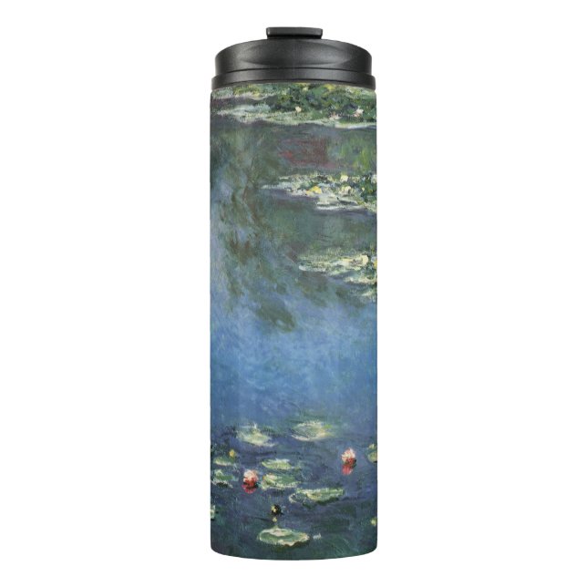 Waterlilies by Claude Monet, Vintage Flowers Thermal Tumbler (Front)