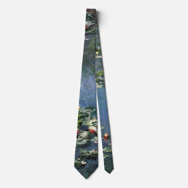 Waterlilies by Claude Monet, Vintage Flowers Tie (Front)