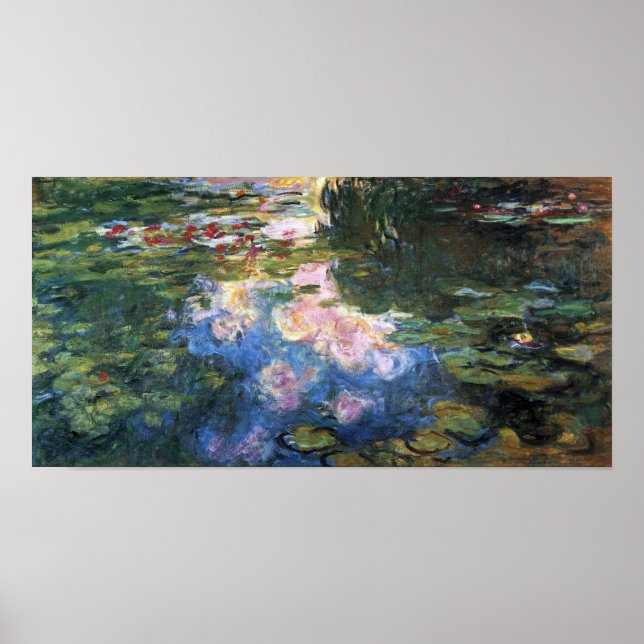 Waterlilies by Claude Monet, Vintage Garden Art Poster (Front)