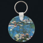 Waterlilies by Claude Monet, Vintage Impressionism Key Ring<br><div class="desc">Waterlilies (1914) by Claude Monet is a vintage impressionist fine art nature painting. One of many variations of water lily floral paintings that Monet painted by the pond in his flower garden in Giverny, France. About the artist: Claude Monet (1840-1926) was a founder of the French impressionist painting movement with...</div>